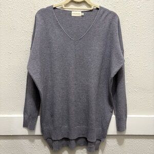 Dreamers Soft Knit Pullover Oversized Sweater Grey/Blue Size S/M